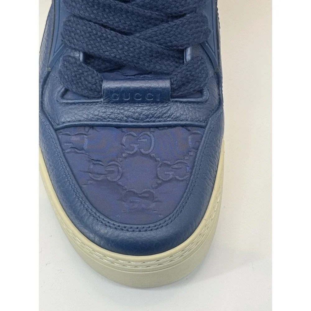 Gucci Guccissima High Top Sneakers Blue Men US 8‎ EU 39 /5 Made in Italy 409766